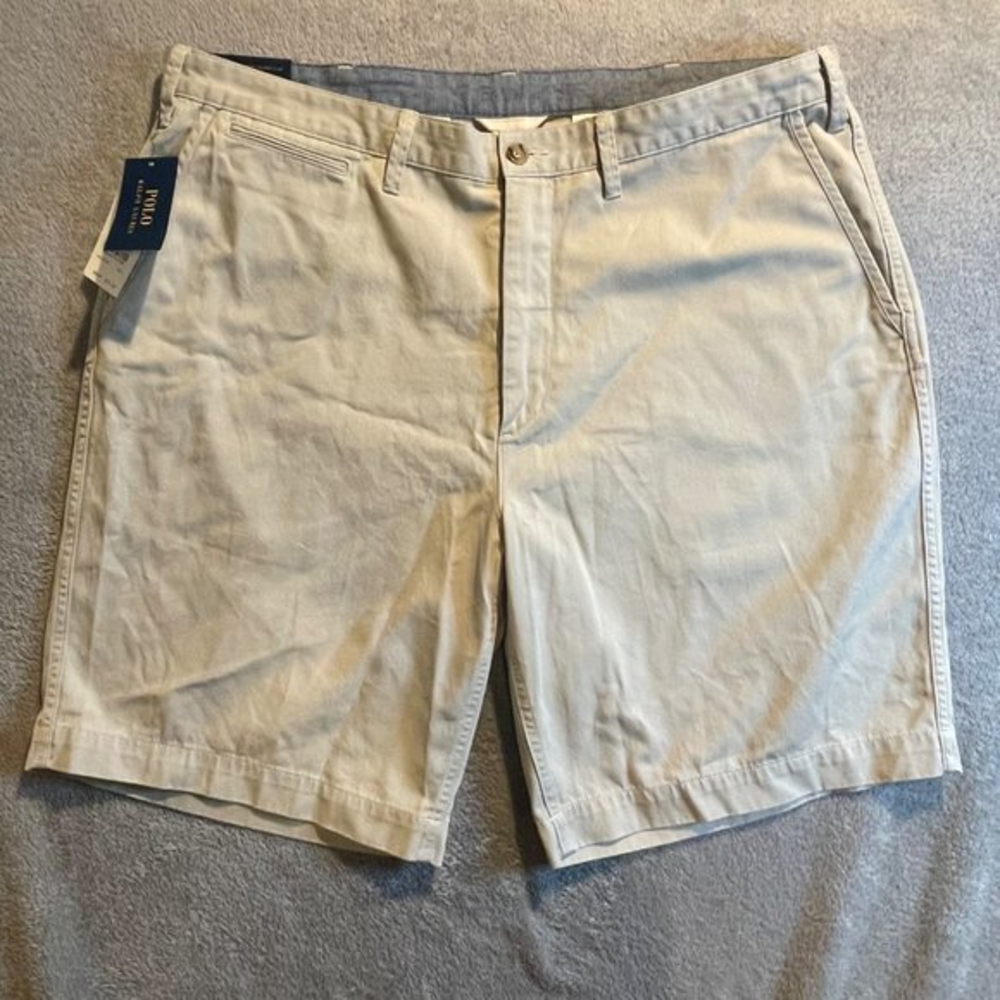 Mens Polo Ralph Lauren Size 40 Relaxed Fit Chino Khaki Shorts NWT!‎
